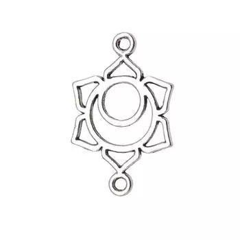 14шт. Подвески с соединителем чакры, подвески, античное серебро, цвет цинкового сплава, 13X20 мм.