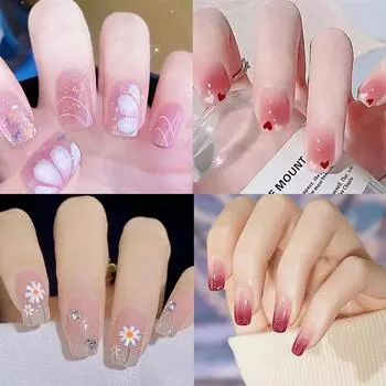 14Tips Модные градиентные наклейки для ногтей Наклейки для дизайна ногтей Обертывания Полный французский простой самоклеящийся U1Y3 CS347-1set