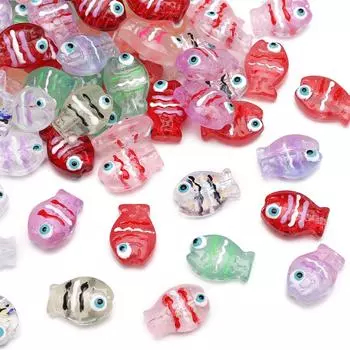 14x10 мм хрустальные стеклянные бусины, свободные разделители, милые бусины-рыбы для изготовления ювелирных изделий, браслет, ожерелье оранжевый/розовый