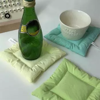 14x14 см цветная тканевая изоляционная подкладка для домашнего декора, ручная работа, подставка под стакан, шнурок для украшения стола жёлтый