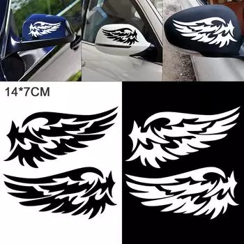 14x7 см виниловые крылья ангела узор автомобиль мотоцикл корпус бампер капот окна наклейки царапины наклейка белый