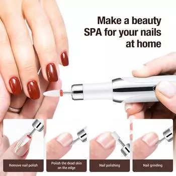 15000 об/мин дрель для ногтей беспроводной электрический маникюрный фрезерный станок набор мини пилочки для ногтей шлифовальный станок для снятия гель-лака инструменты белый