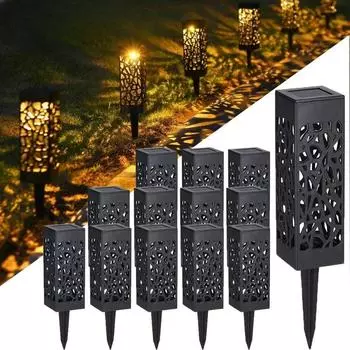 1500 лм светодиодный солнечный светильник для газона на солнечных батареях, ажурный проекционный светильник, украшение сада, уличный ретро-погребенный светильник, двор, балкон, ночник Yellow light-1pcs-1500lm