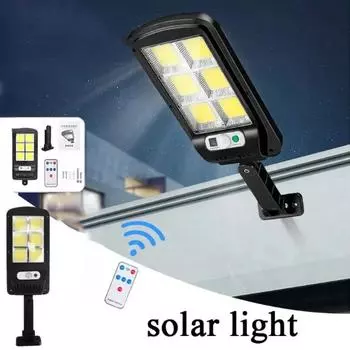 1500 мАч COB Солнечные садовые фонари Новый датчик движения Освещение гаража Настенный светильник с дистанционным управлением Безопасность Уличный лестничный светильник Открытый Large 4COB