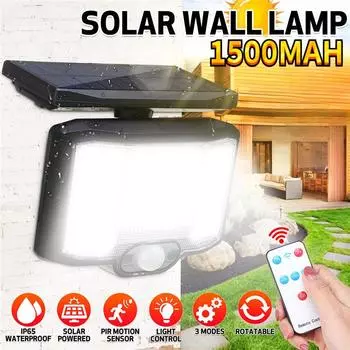 1500 мАч настенный светильник на солнечной батарее солнечная лампа IP65 водонепроницаемый датчик движения освещение парк двор забор улица сад украшение Integrated 168COB-1500MAH
