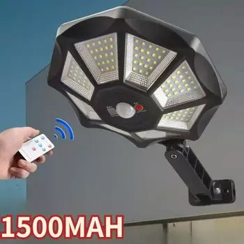 1500 мАч Солнечный светодиодный светильник, уличный пир-датчик движения, солнечная лампа, солнечный уличный фонарь, удаленный гараж, патио, сад, солнечные настенные светильники 500MAH