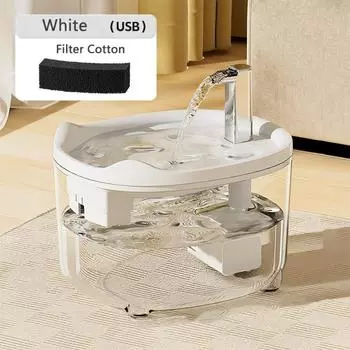 1500 мл фонтан для кошек с автоматическим фильтром, миска для поилки собак, прочный диспенсер для воды для домашних животных, котенок Blue without Light