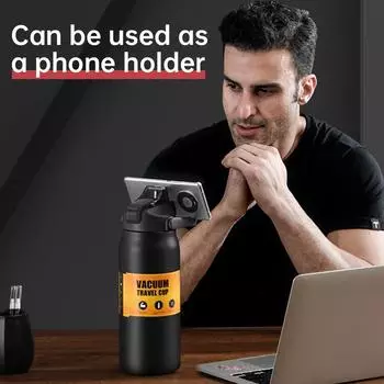 1500 мл термобутылка из нержавеющей стали портативный термос большой емкости спортивная вакуумная термобутылка для воды холодная и горячая вода бутылка чёрный