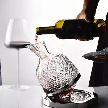 1500 мл высококачественный стеклянный графин вращающийся на 360 градусов графин для виски диспенсер для вина аэратор зеркальный кувшин для алкоголя подарок украшение для бара