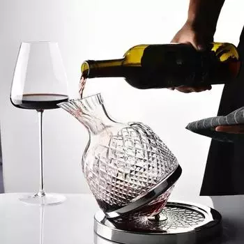 1500 мл высококачественный стеклянный графин вращающийся на 360 градусов графин для виски диспенсер для вина аэратор зеркальный кувшин для алкоголя подарок украшение для бара
