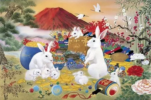 1500 Small Pieces Puzzle Master Good Luck Zodiac Rabbit (50x75cm)