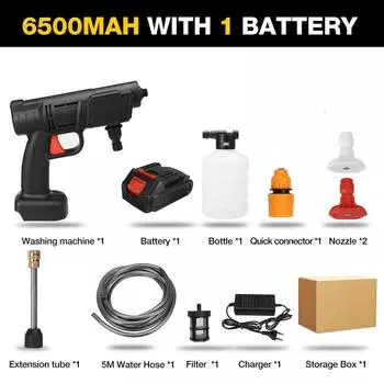 1500 Вт 50 бар беспроводная автомойка высокого давления портативная автомойка водяной пистолет самовсасывающий пеногенератор распылитель для аккумулятора Makita 1*5 Battery