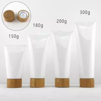 150/180/200/300 мл бамбуковая крышка косметическая мягкая туба бутылка пластиковая пустая бутылка бутылка для лосьона крема многоразового использования контейнер as the picture