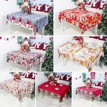 150*180 см Рождественская скатерть моющаяся мультяшная рождественская дорожка для стола