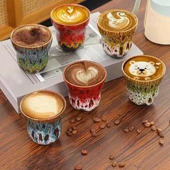 150/220 мл чашка для кофе 5/7,44 унций емкость черепаховый панцирь дизайн глянцевая поверхность керамическая кружка свадьба