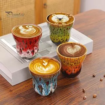 150/220 мл чашка для кофе емкостью 5/7,44 унции с рисунком в виде черепахового панциря, глянцевая поверхность, керамическая кружка, подарок на свадьбу, новоселье, можно мыть в посудомоечной машине для виски A