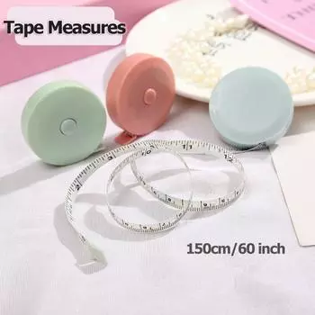 150 cm/60 inch Retractable Tape Measure Durable Height Measure Lightweight and Compact for Waist Measurement Sewing Tailoring розовый