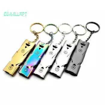 150 децибел походный спортивный аварийный свисток из нержавеющей стали с двойной трубкой Golden