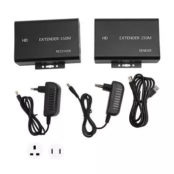 150-метровый HD KVM-удлинитель Мультимедийный интерфейс HD с разъемом RJ45 HD 1080P 60 Гц через Ethernet-кабель Cat5e/6 KVM U EU Plug