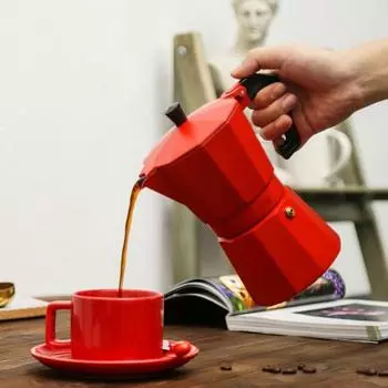 150 мл/300 мл чайник для кофе, прочный привлекательный алюминиевый антикоррозийный удобный термостойкий изолированный горшок для дома 300ML красный