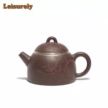 150 мл антикварный исинский фиолетовый глиняный чайник ручной работы серебряный круглый горшок цинь цюань сырой руды фиолетовый глиняный чайник с ситечком чайный сервиз Zisha
