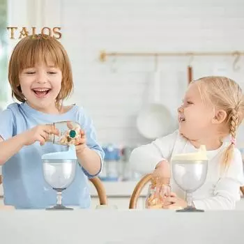 150 мл Детская винная кружка с удобной ручкой, силиконовой крышкой, бокалом для вина, кружкой для напитков, непроливающейся, обучающей кружкой с крышкой для выпуска воздуха, пластиковой кружкой для детского вина жёлтый