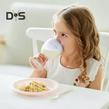 150 мл Детская винная кружка с удобной ручкой, силиконовой крышкой, бокалом для вина, кружкой для напитков, непроливающейся, обучающей кружкой с крышкой для выпуска воздуха, пластиковой кружкой для детского вина синий