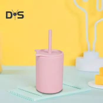 150 мл детские кружки с крышкой и трубочками многоразовые непроливающиеся кружки для детей небьющиеся силиконовые детские кружки-непроливайки для дома, школы, кухни зелёный