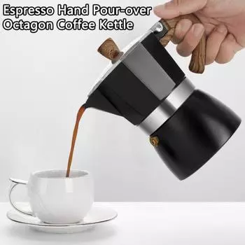 150 мл кофейник легко чистить классический восьмиугольный чайник для мока плита эспрессо кофеварка кухонный гаджет красный