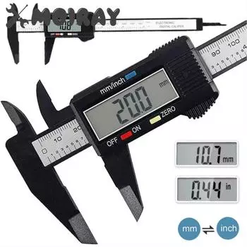 150 мм электронный цифровой штангенциркуль с циферблатом из углеродного волокна, штангенциркуль с нониусом, микрометр, цифровая линейка, измерительный инструмент, 6 дюймов