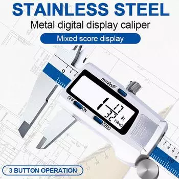 150 мм цифровой штангенциркуль микрометр из нержавеющей стали измерительный инструмент глубиномер Messschieber Paquimetro с ЖК-экраном серебряный