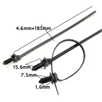 150 Pcs Plastic Mixed Size Car Door Panels Bumper Clip +50 Pcs Fastener Tie Wrap