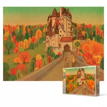150-piece jigsaw puzzle - fall trip to Eltz Castle, popular Korean puzzle