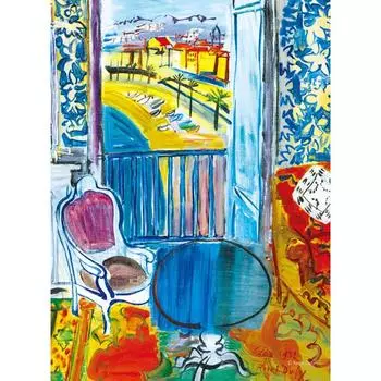 150-piece jigsaw puzzle - Nice beach outside the window, round table by the window, popular Korean puzzle