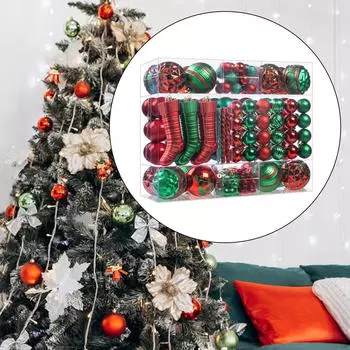 150 Pieces Christmas Ball Ornaments Baubles Hanging Balls Xmas Decorations for Home Red green