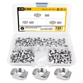150 pieces of 2020 series T-nuts, 3 types (M3/M4/M5) groove nuts, hammer fasteners, aluminum profile nut sorting kit, 20 series