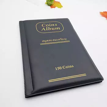 150 ячеек альбом для монет органайзер для денег книга для сбора монет фотоальбом держатель для монет коллекционер украшения дома подарки принадлежности One Size чёрный
