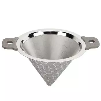 150-ячеистый конусный кофейный фильтр с двойным слоем из нержавеющей стали для домашнего кафе, офиса