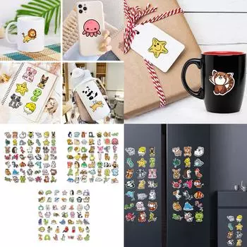 150 шт. ассорти из милых животных наклейки на багаж для детей водонепроницаемые наклейки для ноутбуков стильные украшения для скейтбордов 3