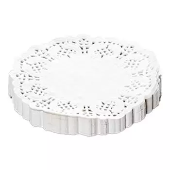 150 шт., белые кружевные круглые бумажные салфетки, одноразовые полые цветочные маслопоглощающие бумаги для жареной еды Pi