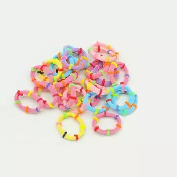 150 шт. Детские конфетные цветные резинки для волос для маленьких девочек, милые резинки-скранчи, детские мягкие эластичные милые аксессуары для волос 150pcs