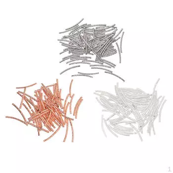 150 шт. медных гравированных изогнутых бусин-разделителей в форме лапши, россыпью, для самостоятельной сборки ювелирных изделий