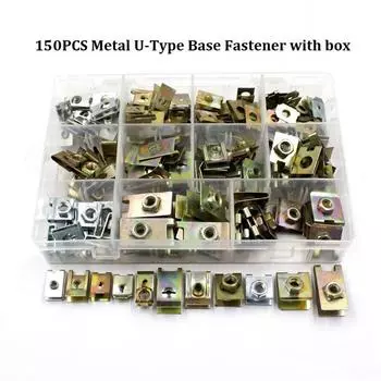 150 шт. металлические U-образные зажимы, панель кузова автомобиля, крыло, бампер, фиксированные крепления, U-образные гайки