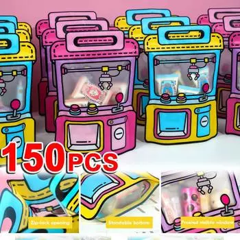 150 шт. пищевые мультяшные куклы в форме сладостей печенья закуски герметичные карманы свадьба детский день рождения подарочный мешочек 18X25CM&10PCS розовый