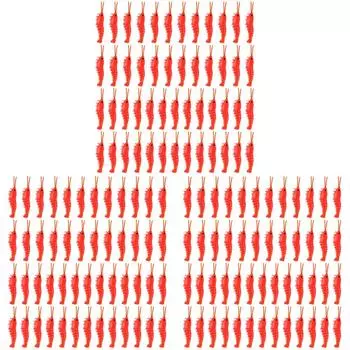 150 шт. приманки для рыбалки в соленой воде 3,5 см, мягкие светящиеся приманки в виде креветок (красный)