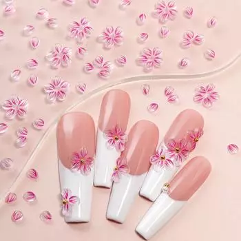 150 шт., резные лепестки, подвески для ногтей, мини-цветочные украшения, аксессуары для ногтей, принадлежности для самостоятельного дизайна женского маникюрного салона