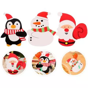 150 шт. Рождественские украшения, держатели для конфет, бумажные открытки для леденцов, Санта-Клаус, пингвин, упаковочная бумага для конфет, этикетки 8.00X7.00X0.10CM