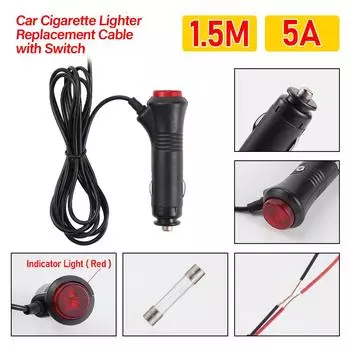 150 см 12/24 В 5 А автомобильный прикуриватель разветвитель разъем быстрой зарядки адаптер питания выключатель универсальное зарядное устройство питание