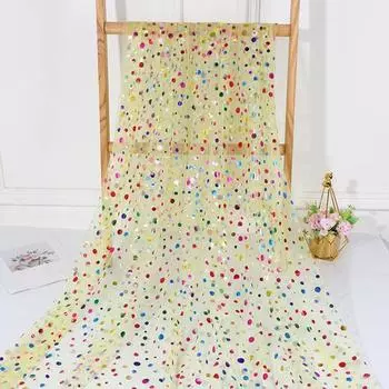 150 см цветная дорожка для стола в горошек из тюля, французская прозрачная круглая сетка в горошек, длинная прямоугольная сетка для свадебного душа, вечеринки, обеденного стола, кухонные принадлежности 150CM жёлтый