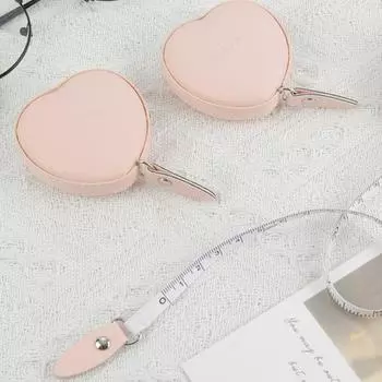 150 см Сердце Выдвижная рулетка Мягкая Мини измерительная лента Портативный Портной Шитье розовый